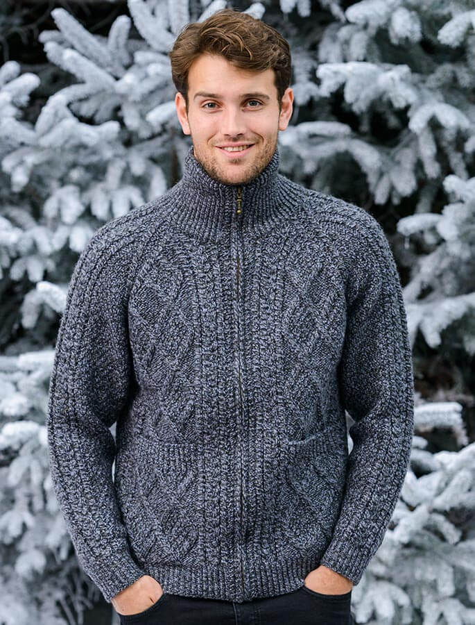 Mens shawl collar cardigan, Men's wool cardigan | Aran Sweater Market